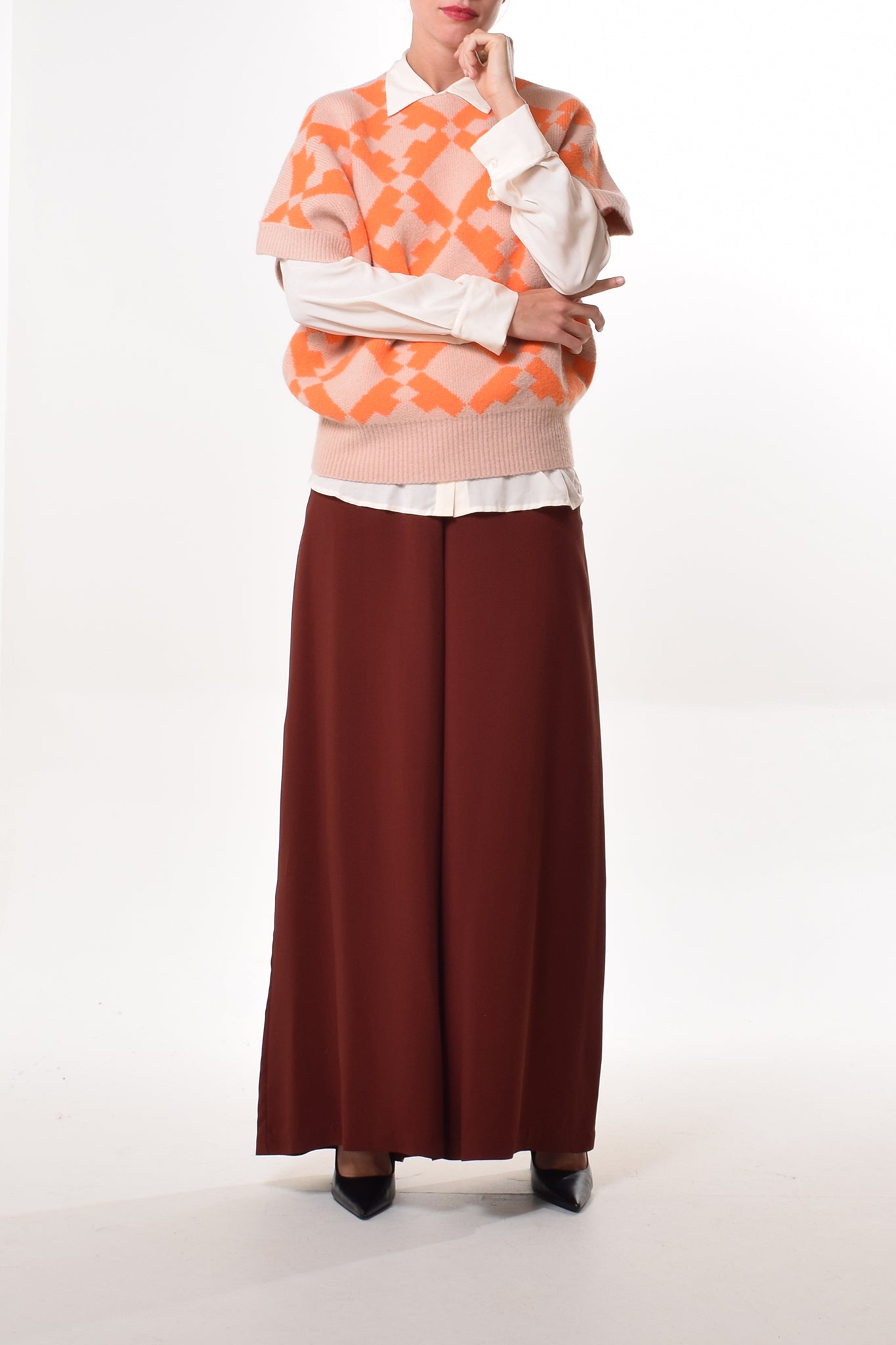 Lalo pullover in Rose/Orange