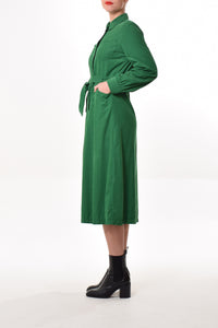 Air dress in Green (fine cotton corduroy)