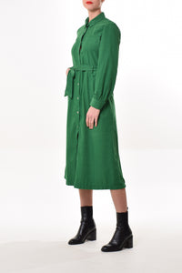 Air dress in Green (fine cotton corduroy)
