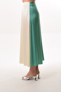 Flores skirt in Ecru/Green