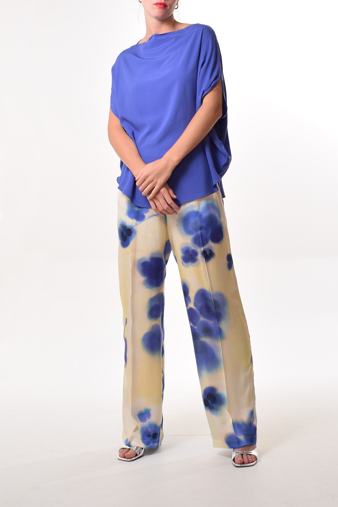 Malia trousers in Bleu (print)