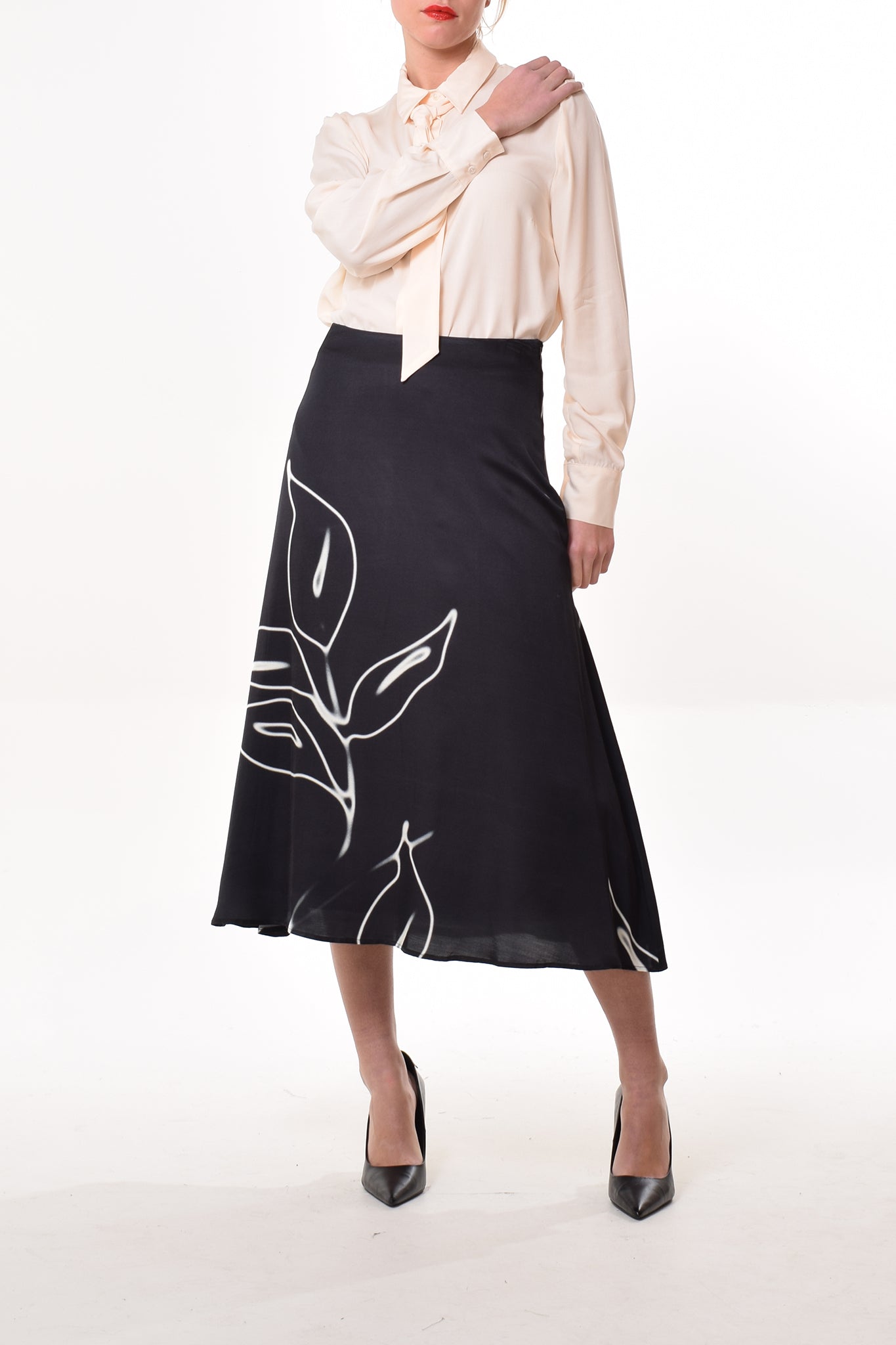 Moss skirt in Black (print large)