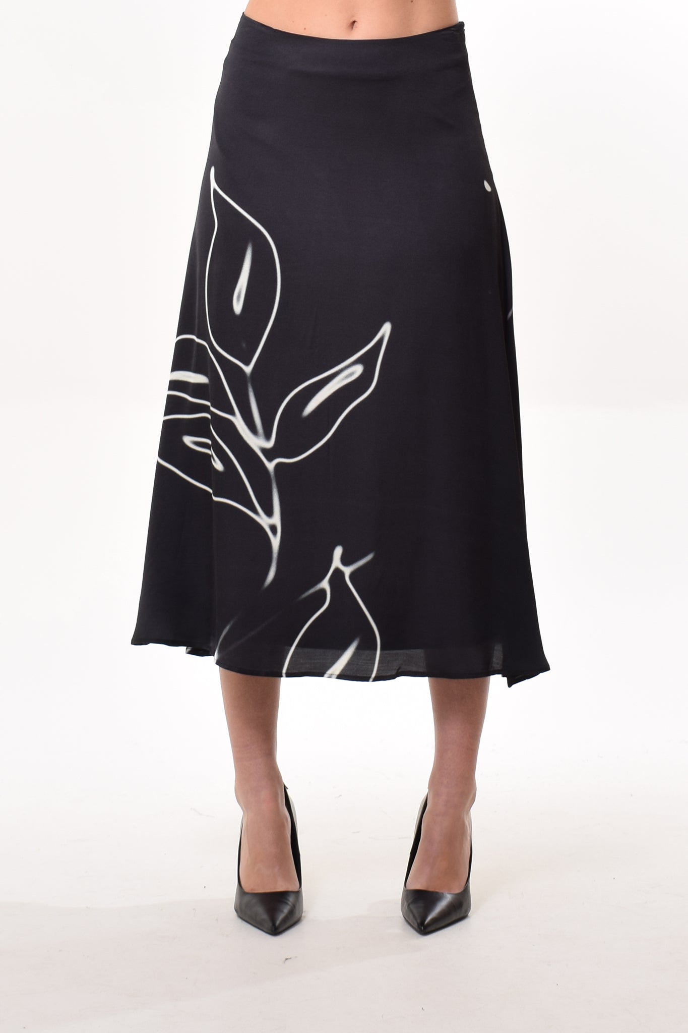 Moss skirt in Black (print large)