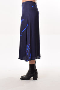 Moss skirt in Midnight (print large)