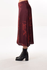 Moss skirt in Maroon (print small)