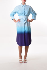 Taba dress in Sea (Lecil print cotton)