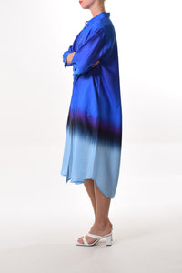 Taba dress in Bleu (Lecil print viscose)
