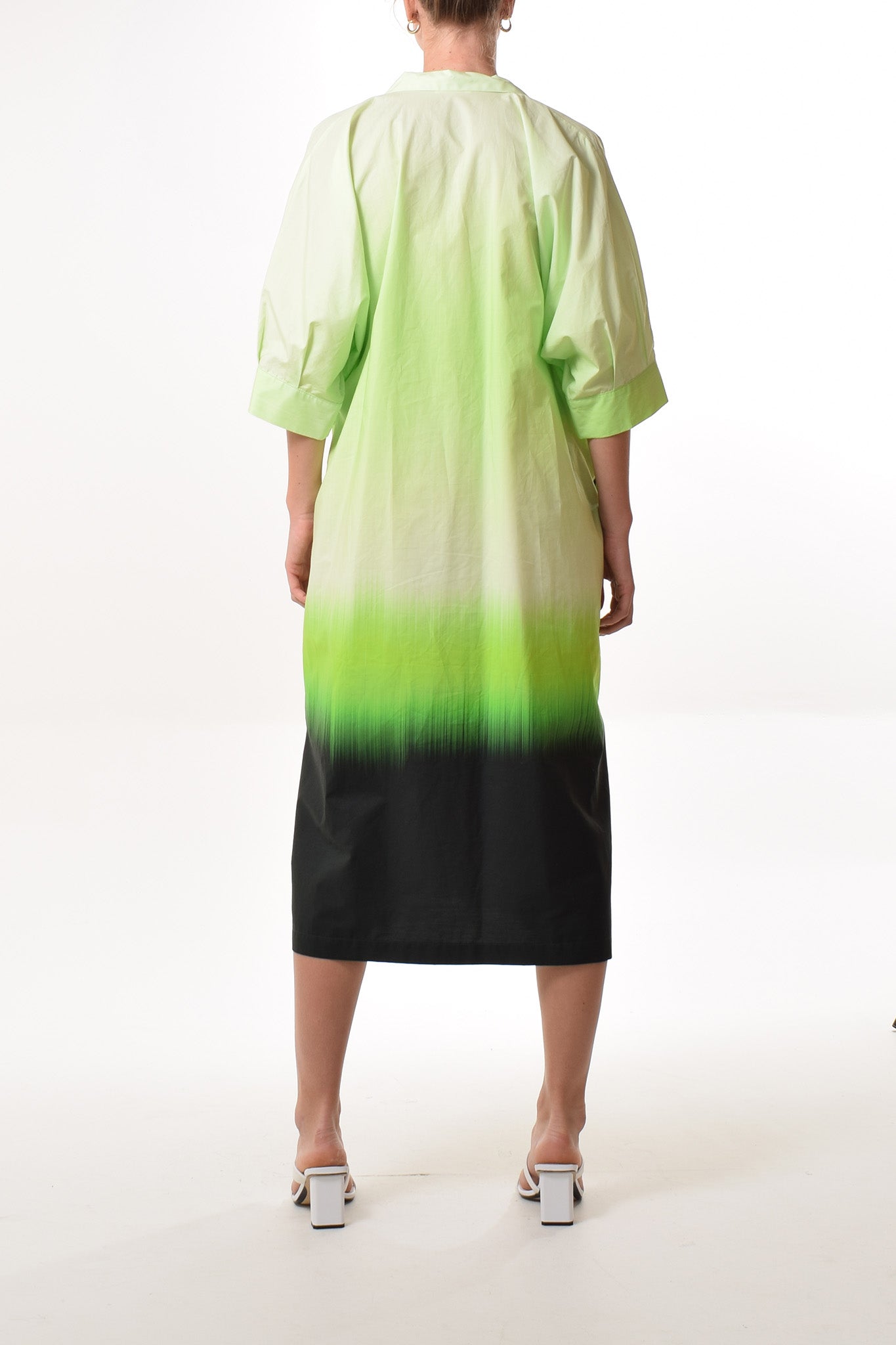 Tavira dress in Green (Lecil print cotton)